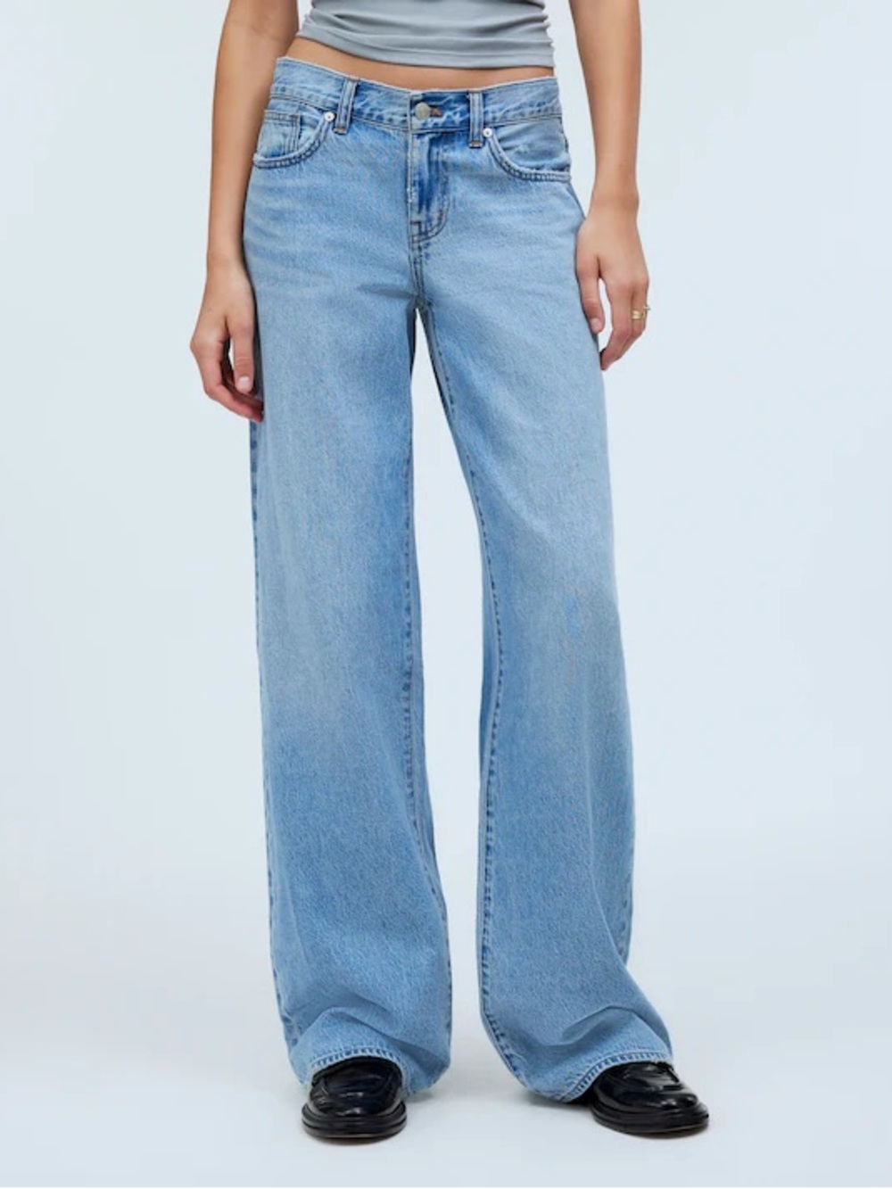 Madewell Low-Rise Superwide-Leg Jeans in Rigid Kendall Wash | 29